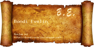 Bondi Evelin névjegykártya